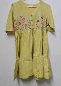 Embroidered Yellow Dress