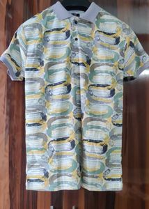 Men's Abstract Print Polo Shirt