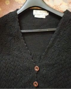 Black Cardigan By Virsa