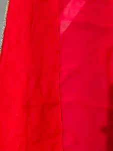 Vibrant Red Embellished Saree
