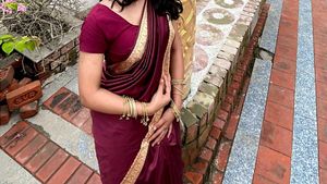 Elegant Maroon Satin Saree