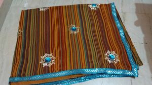Perfect mix colour stripped saree