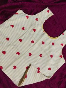 Cute Yellow Heart Print Blouse