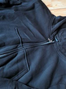 Black Cropped Zip-Up Hoodie size small to xs