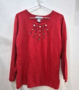 Red Embellished Top