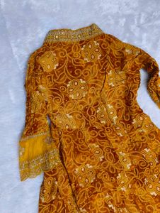 Designer Yellow anarkali suit