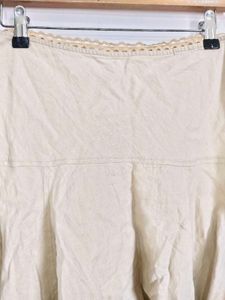Boho Beige Linen Blend Skirt