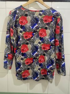 Vibrant Floral Print Long Sleeve Top
