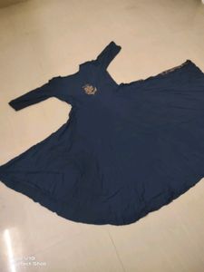 Blue Branded Umbrella Kurti
