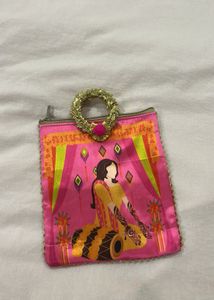Ethnic Print Clutch with Handle