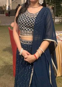 Elegant Navy Blue Lehenga Choli