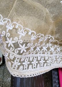 Beige Embroidered Cotton Dupatta