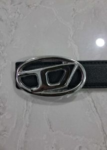 Diesel Belt with Logo Buckle