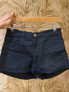 Black Denim Shorts