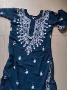 Embroidered Teal Kurta