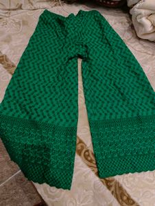 Green Embroidered Palazzos