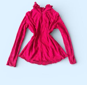 Pink Lace Ruffle Top