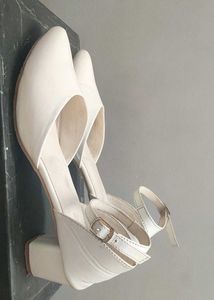 Chic White Block Heel Shoes
