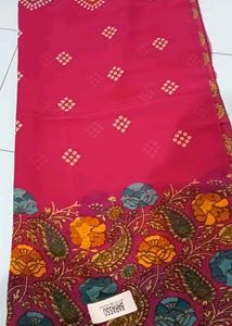 Printed Soft Saree With Unstitched Blouse