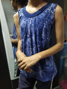 Blue Printed Top