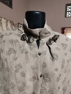 Elegant Beige Floral Blouse