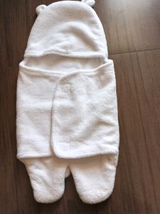 Baby Hooded Wrap - White