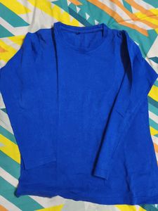 Blue Long Sleeve T-Shirt Casual Tee