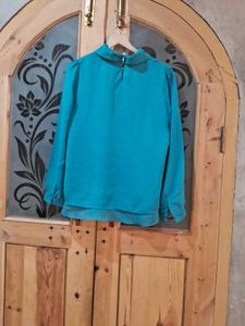 Teal Peter Pan Collar Blouse
