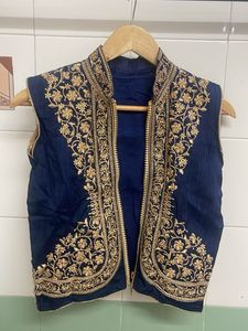 Embroidered Blue Nehru Jacket