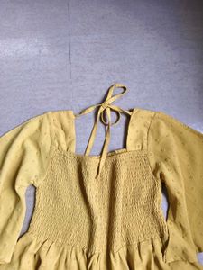 Yellow square Neck Top