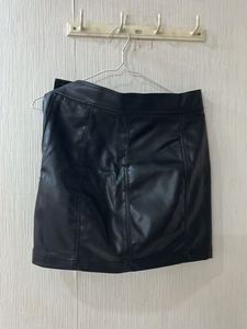 Black Faux Leather Mini Skirt