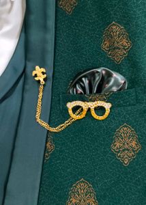 Men's Designer Green Kurta Set 5 pieces