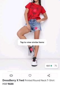 Red Butterfly Print T-Shirt