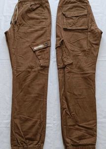 Men's Brown Cargo Jogger Pants