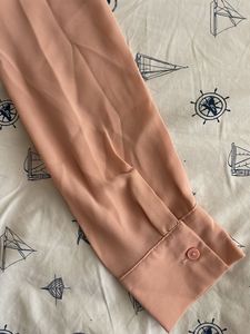 Elegant Peach V-Neck Blouse