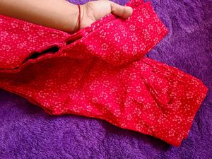 Chic Red Floral Jeggings
