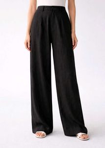 Flowy Black Wide-Leg Trousers