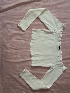 White Off-Shoulder Ribbed Crop Top