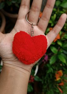 ❤️ Handmade Heart Pom-Pom Keychain | Soft &amp; Cute