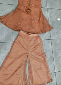 Peach Kurta Palazzo Set