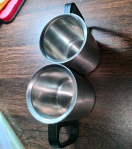 Set of 2  New stainless steel coffee Mugs
