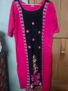 Vibrant Pink ,black and blue Sequined Kurta
