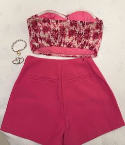 Chic Pink Skort &amp; Floral Top Set