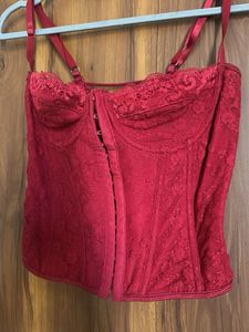 Red Lace Corset Top