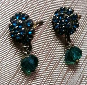 Sparkling Teal Gemstone Earrings