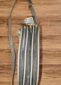 Gray Crossbody Bag with Bow