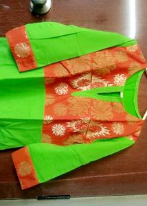 Lining Green &amp; Orange Kurta