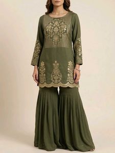 Elegant Olive Kurta Set new without tag