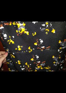 Imported Women Korean Black  Thick Floral Dress