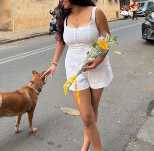 White Romper Jumpsuit (with corset detailing)